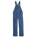 Stone Washed Bib Overalls w/ Cross Over High Back